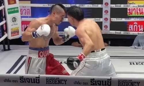 Нокаут в шестом раунде решил исход боя казахстанского профи. Видео