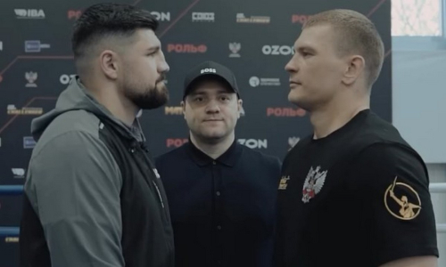 Уроженец Казахстана Артур Манн провёл дуэль взглядов перед боем за титул WBA