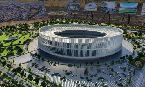 Макет нового стадиона в Алматы