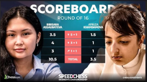Асаубаева обыграла узбекистанку и вышла в четвертьфинал Women’s Speed Chess-2026