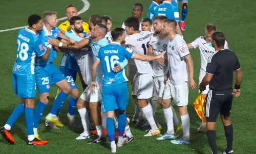 Потасовка произошла в полуфинале Кубка Казахстана с участием «Ордабасы». Видео